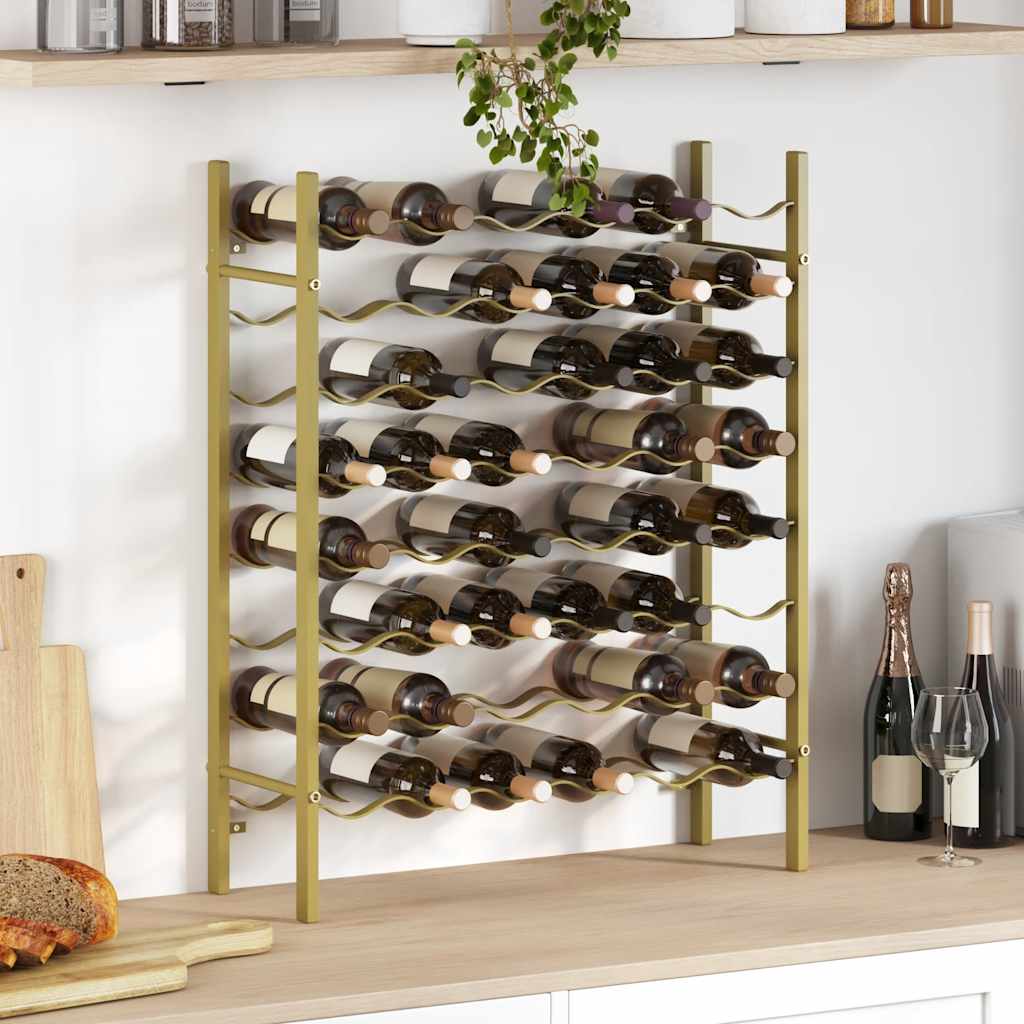 Weinregal für 48 Flaschen Golden Metall
