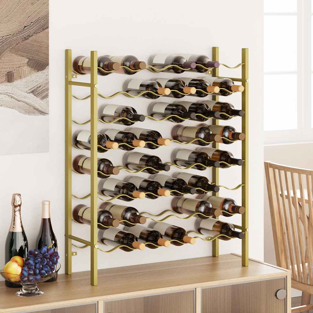 Weinregal für 48 Flaschen Golden Metall