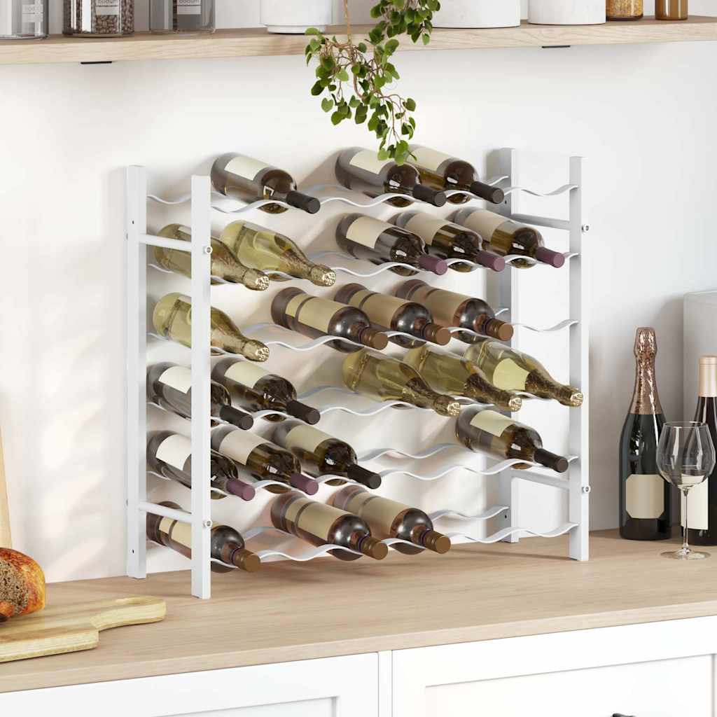 Weinregal für 36 Flaschen Weiß Metall