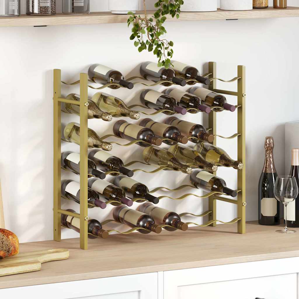 Weinregal für 36 Flaschen Golden Metall