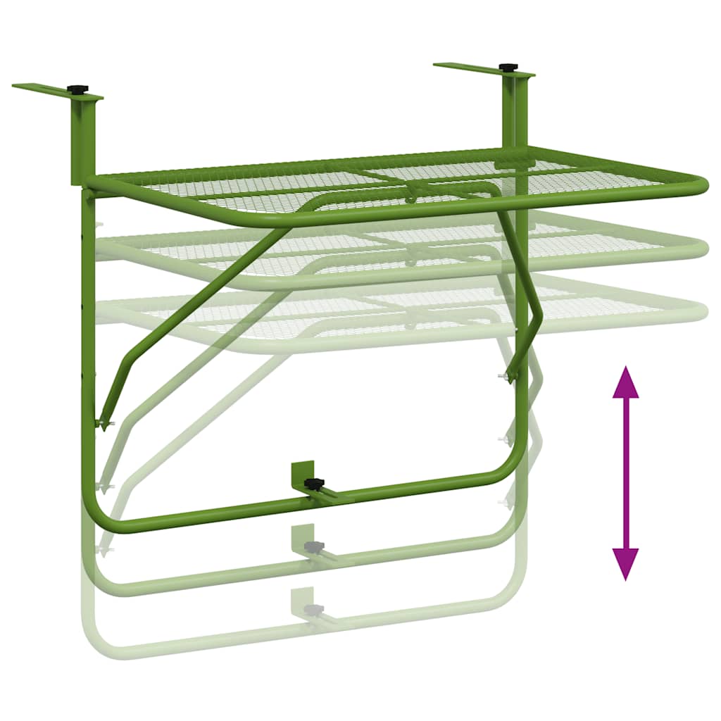 Balkontisch Grün 60x40 cm Stahl