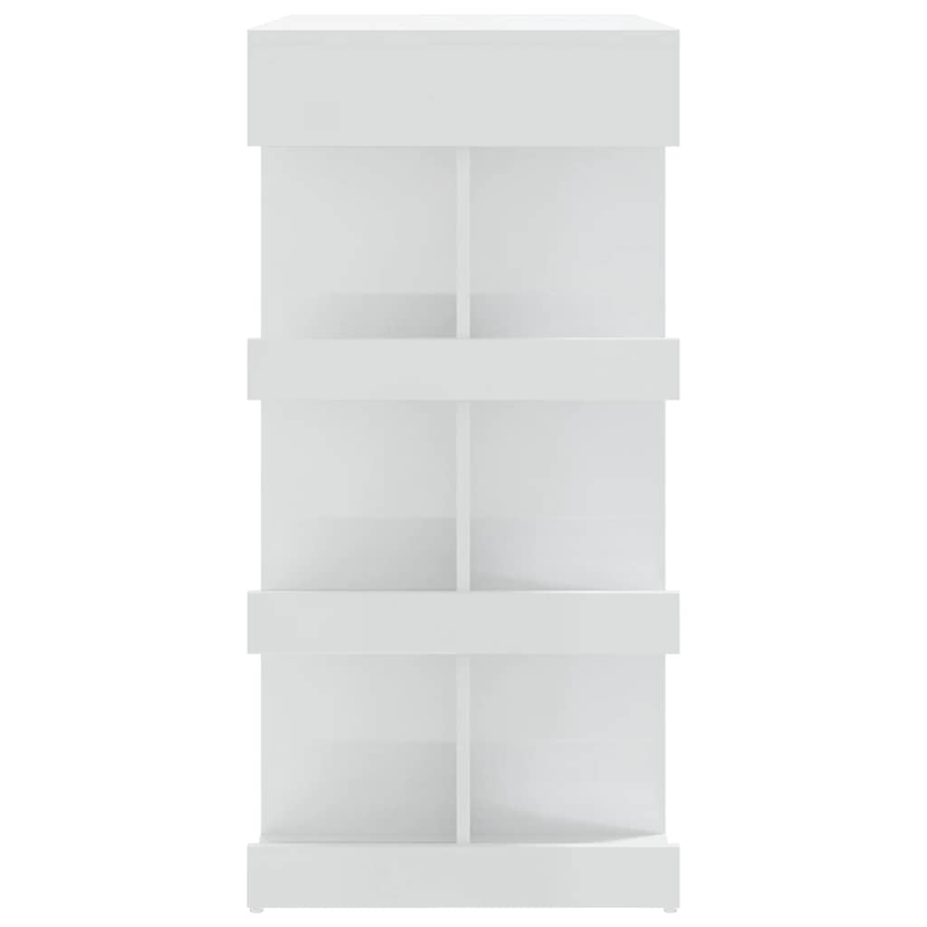 Bartisch mit Regal Hochglanz-Weiß 100x50x101,5 cm