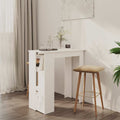 Bartisch mit Regal Weiß 102x50x103,5 cm Holzwerkstoff
