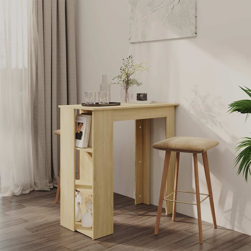Bartisch mit Regal Sonoma-Eiche 102x50x103,5 cm Holzwerkstoff
