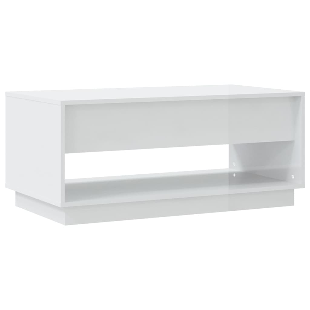 Couchtisch Hochglanz-Weiß 102,5x55x44 cm Holzwerkstoff