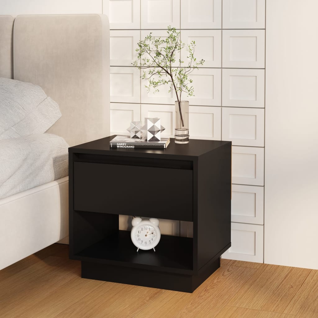 Nachttisch Schwarz 45x34x44 cm Holzwerkstoff