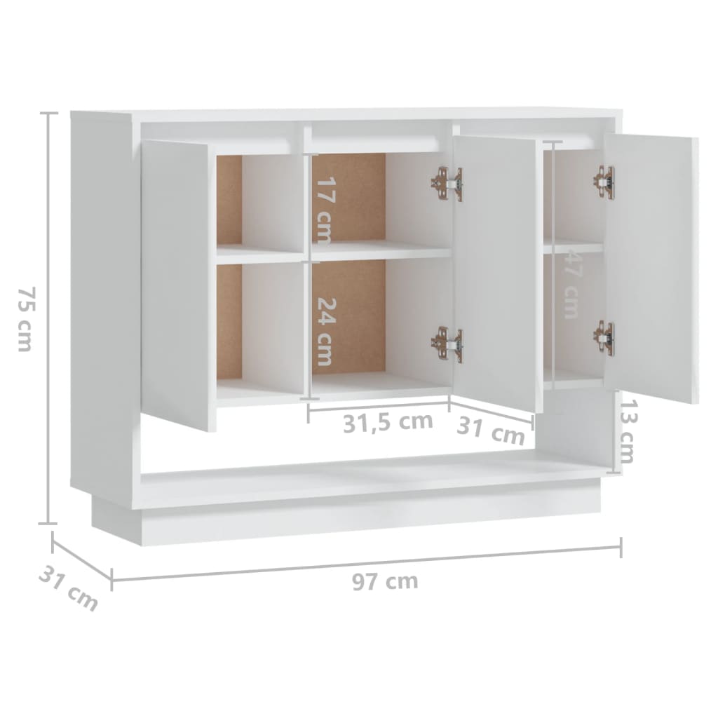 Sideboard Weiß 97x31x75 cm Holzwerkstoff