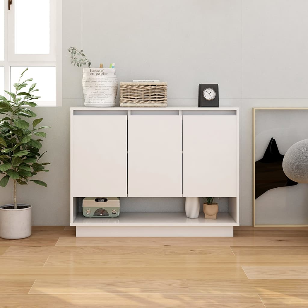 Sideboard Hochglanz-Weiß 97x31x75 cm Holzwerkstoff