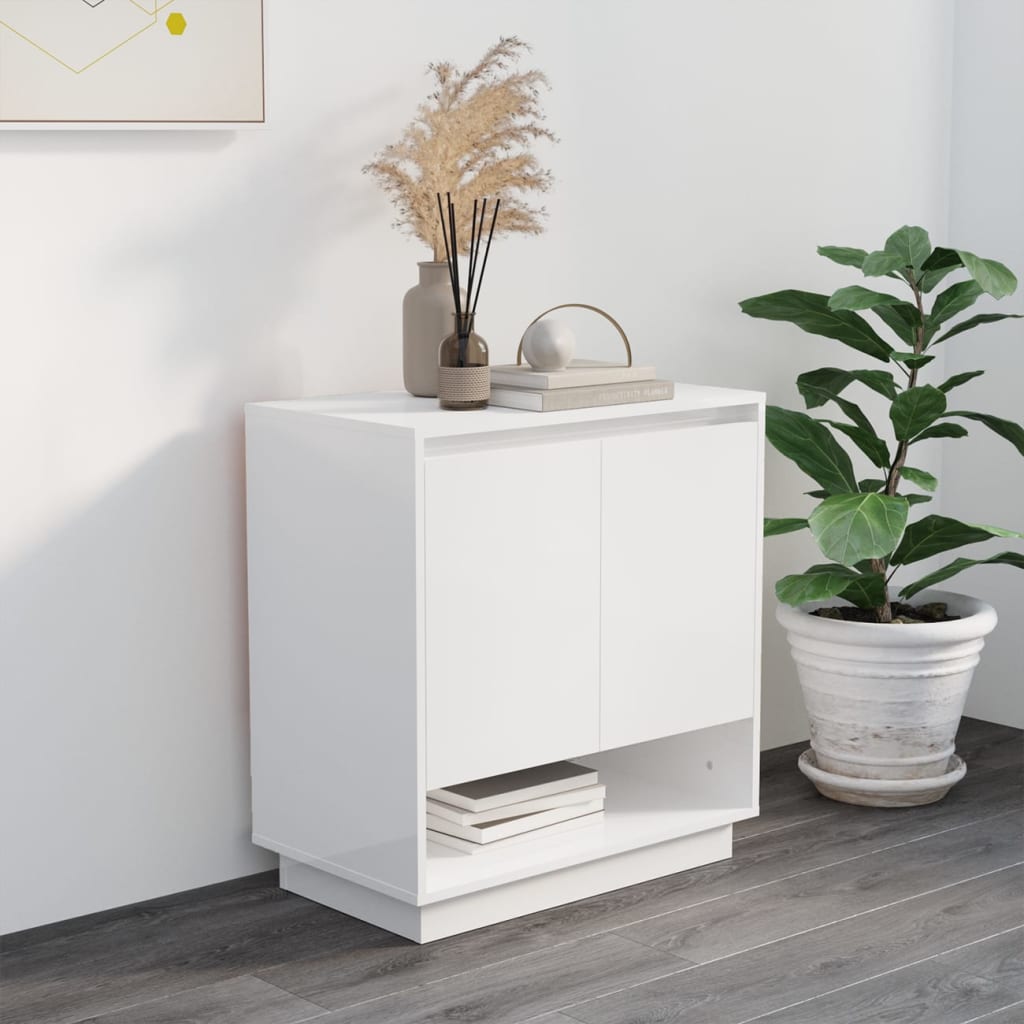 Sideboard Hochglanz-Weiß 70x41x75 cm Holzwerkstoff