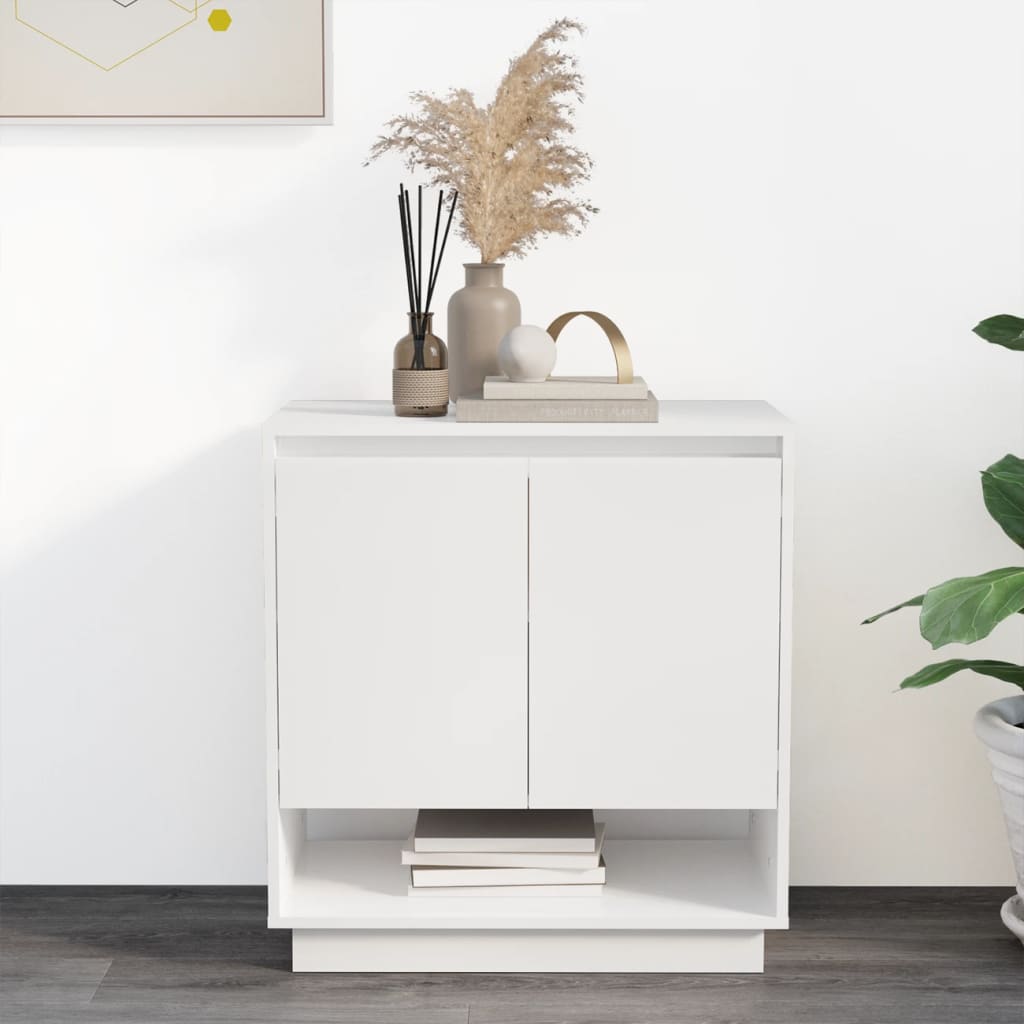 Sideboard Hochglanz-Weiß 70x41x75 cm Holzwerkstoff