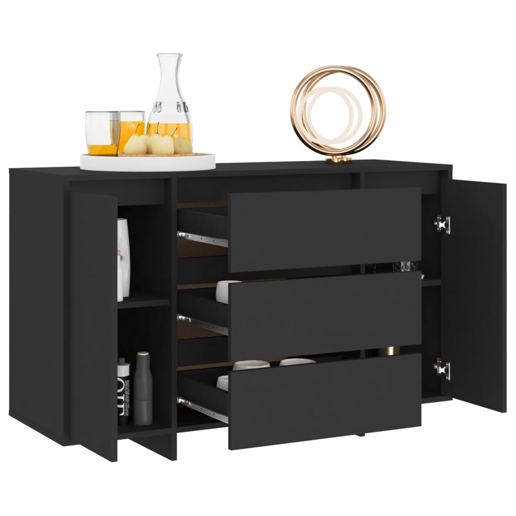 Sideboard mit 3 Schubladen Schwarz 120x41x75 cm Holzwerkstoff