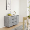 Sideboard mit 3 Schubladen Betongrau 120x41x75 cm Holzwerkstoff