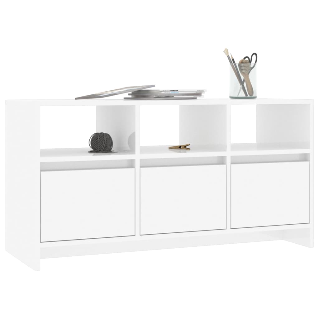 TV-Schrank Hochglanz-Weiß 102x37,5x52,5 cm Holzwerkstoff