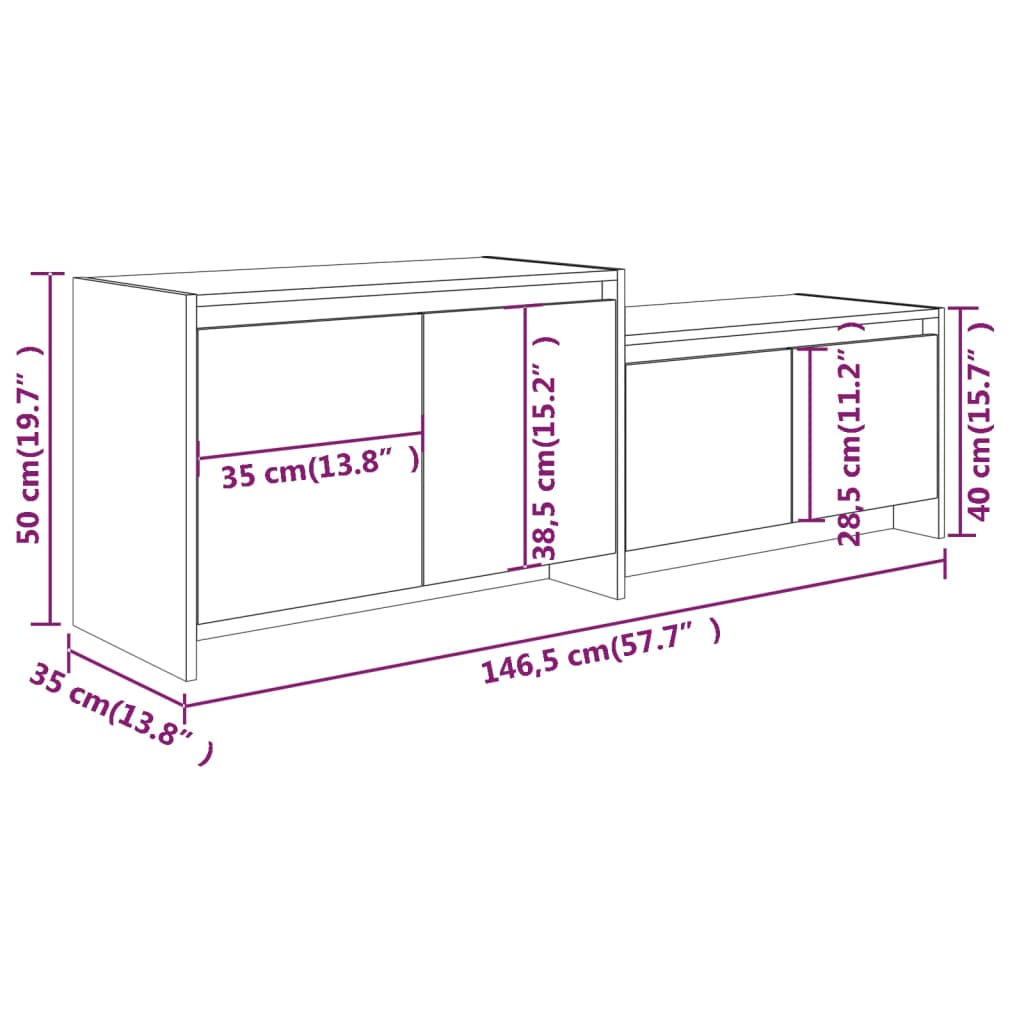 TV-Schrank Sonoma-Eiche 146,5x35x50 cm Holzwerkstoff