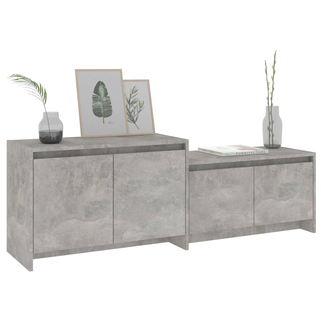 TV-Schrank Betongrau 146,5x35x50 cm Holzwerkstoff