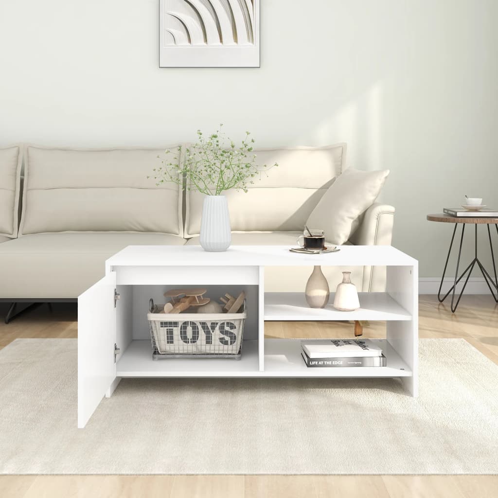 Couchtisch Weiß 102x50x45 cm Holzwerkstoff