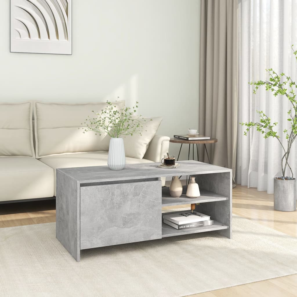Couchtisch Betongrau 102x50x45 cm Holzwerkstoff