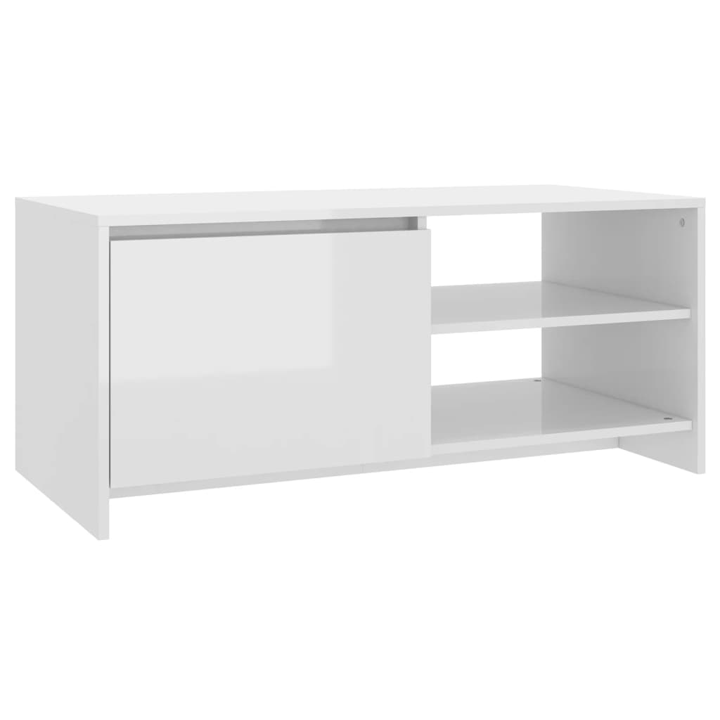 Couchtisch Hochglanz-Weiß 102x50x45 cm Holzwerkstoff