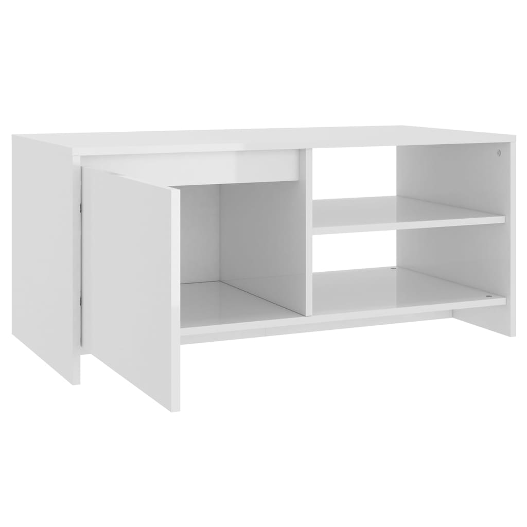 Couchtisch Hochglanz-Weiß 102x50x45 cm Holzwerkstoff