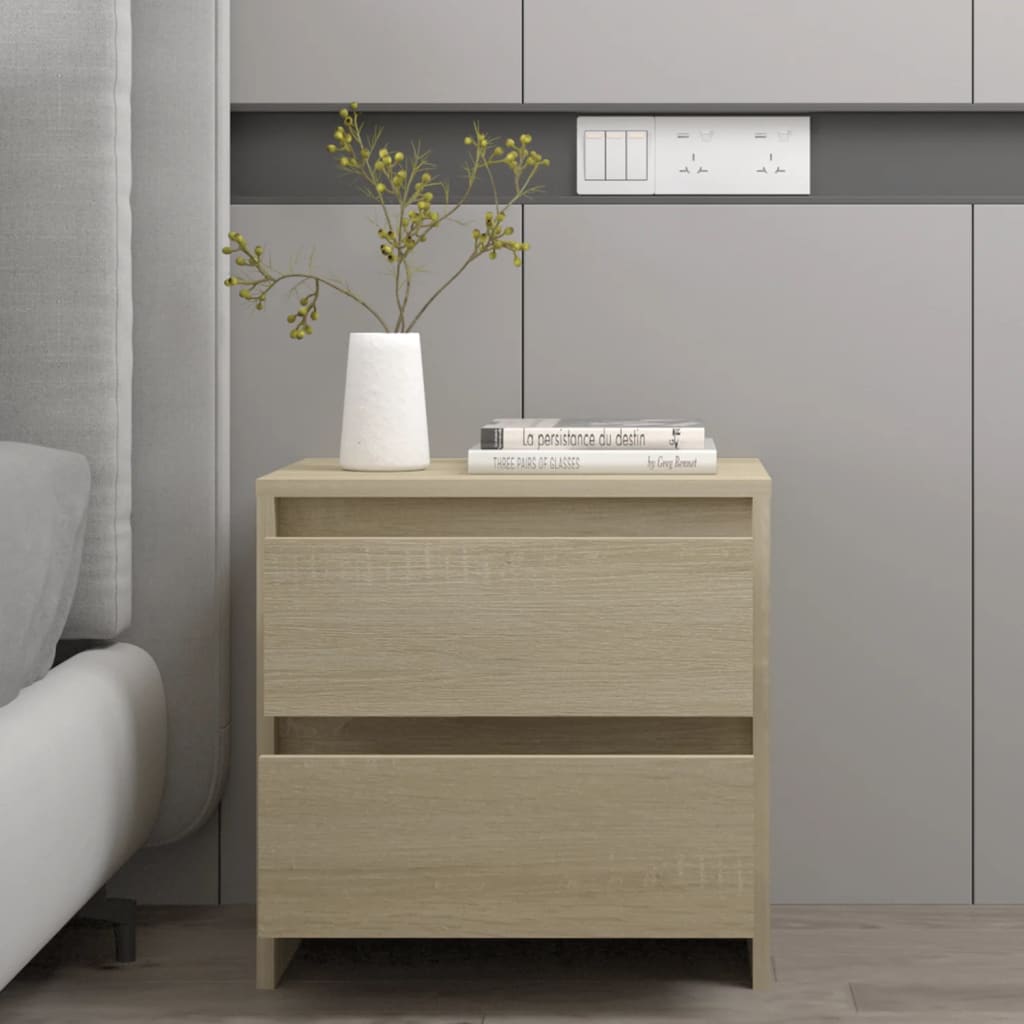 Nachttische 2 Stk. Sonoma-Eiche 45x34,5x44,5 cm Holzwerkstoff