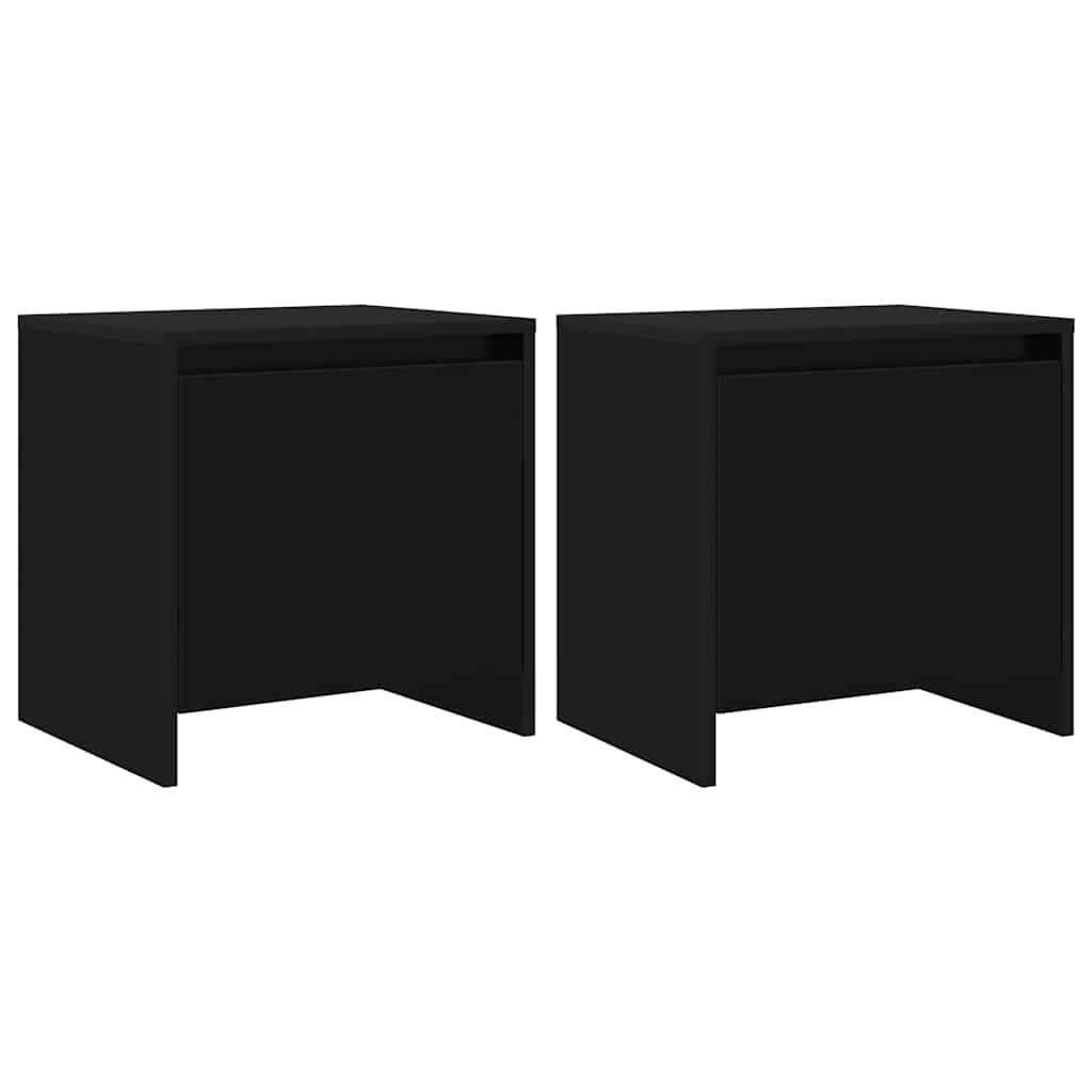 Nachttische 2 Stk. Schwarz 45x34x44,5 cm Holzwerkstoff