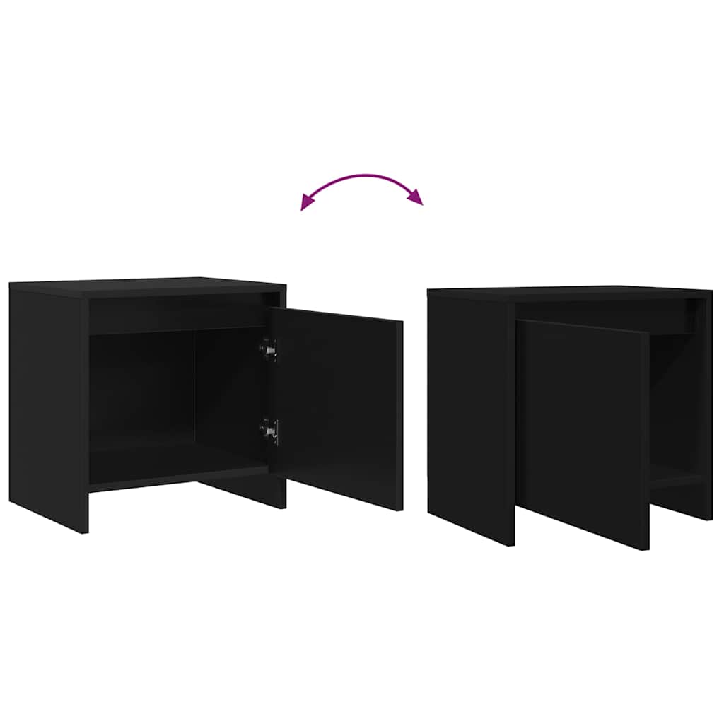 Nachttische 2 Stk. Schwarz 45x34x44,5 cm Holzwerkstoff