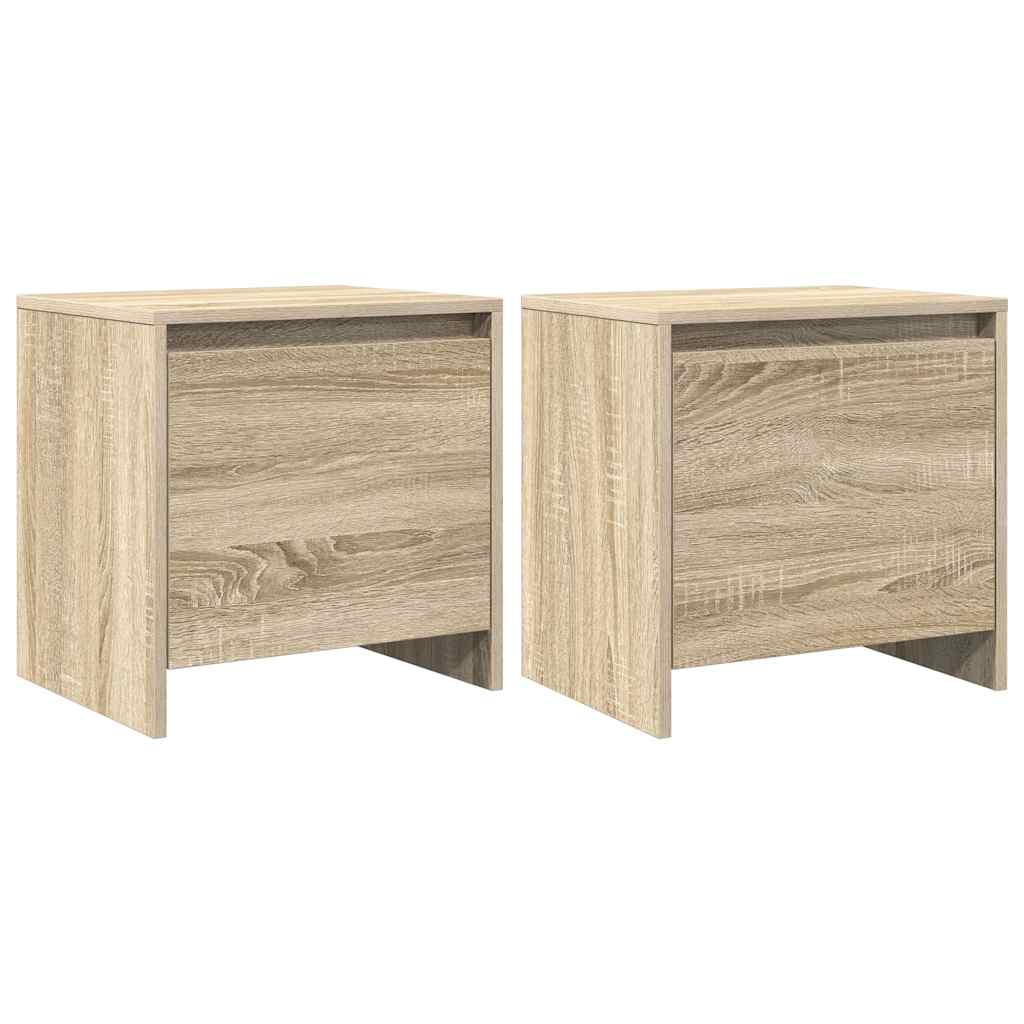 Nachttische 2 Stk. Sonoma-Eiche 45x34x44,5 cm Holzwerkstoff