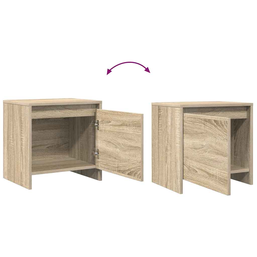 Nachttische 2 Stk. Sonoma-Eiche 45x34x44,5 cm Holzwerkstoff