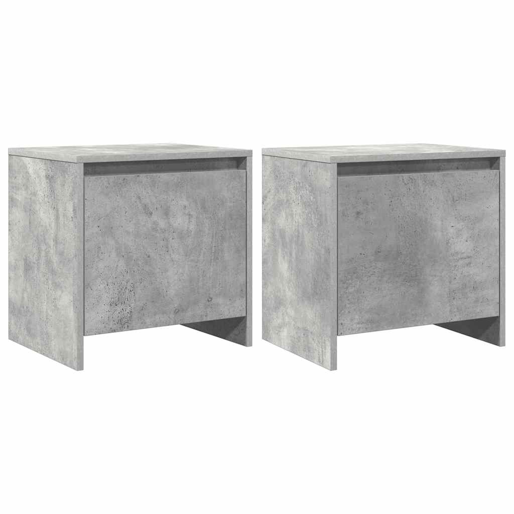 Nachttische 2 Stk. Betongrau 45x34x44,5 cm Holzwerkstoff