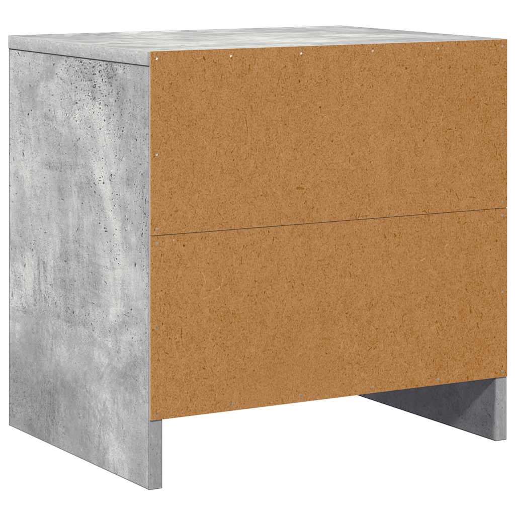Nachttische 2 Stk. Betongrau 45x34x44,5 cm Holzwerkstoff