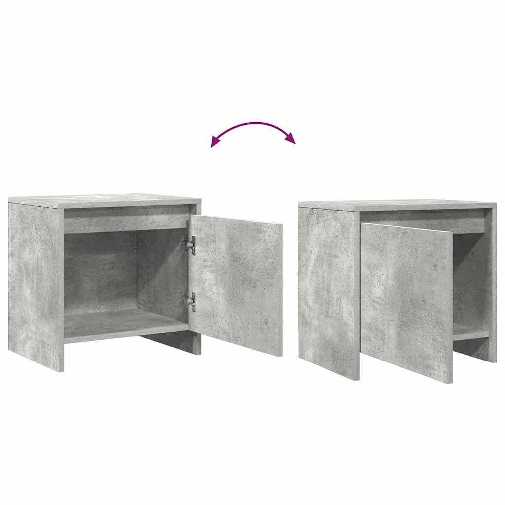 Nachttische 2 Stk. Betongrau 45x34x44,5 cm Holzwerkstoff