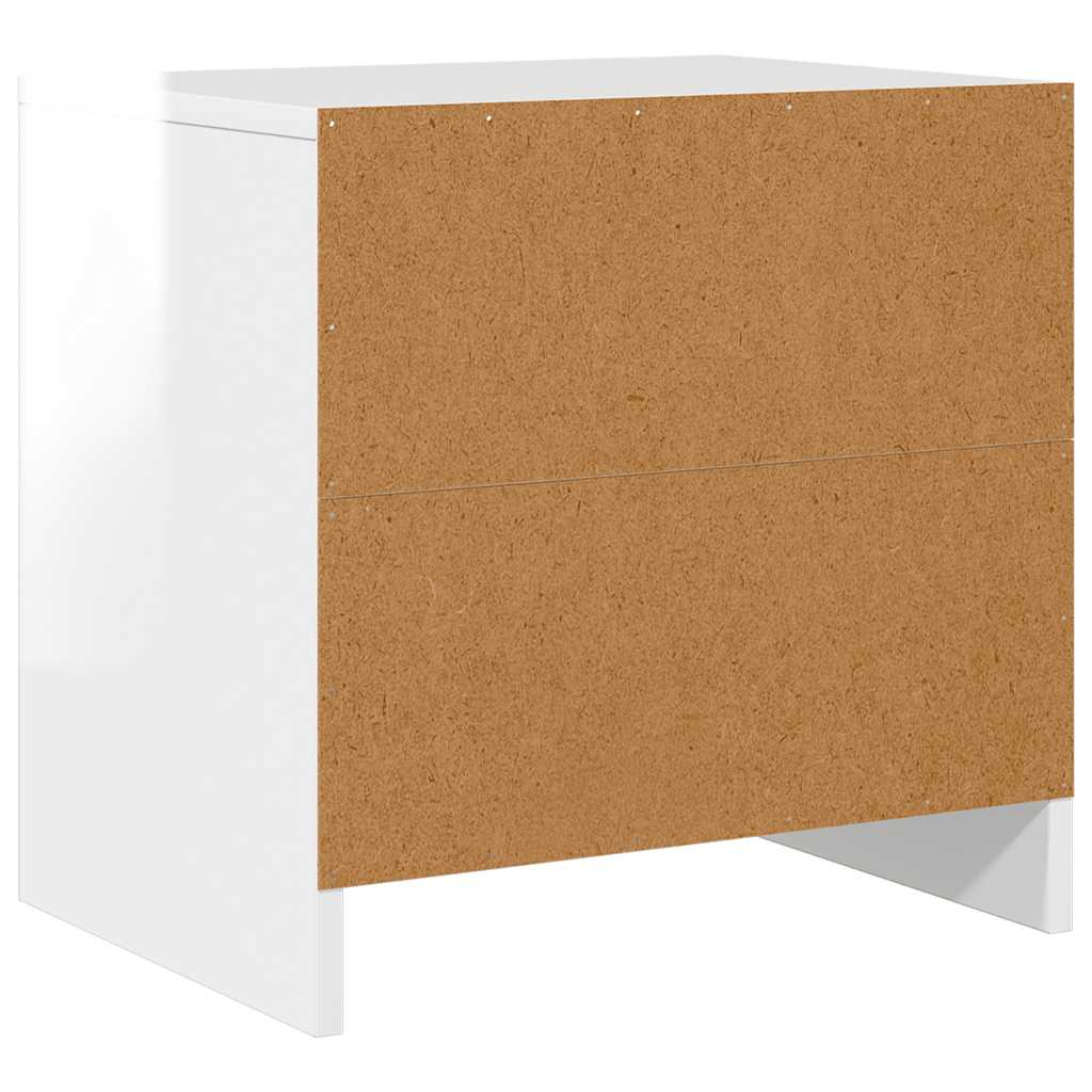 Nachttisch Hochglanz-Weiß 45x34x44,5 cm Holzwerkstoff