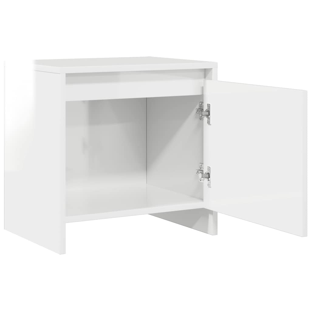Nachttische 2 Stk. Hochglanz-Weiß 45x34x44,5 cm Holzwerkstoff
