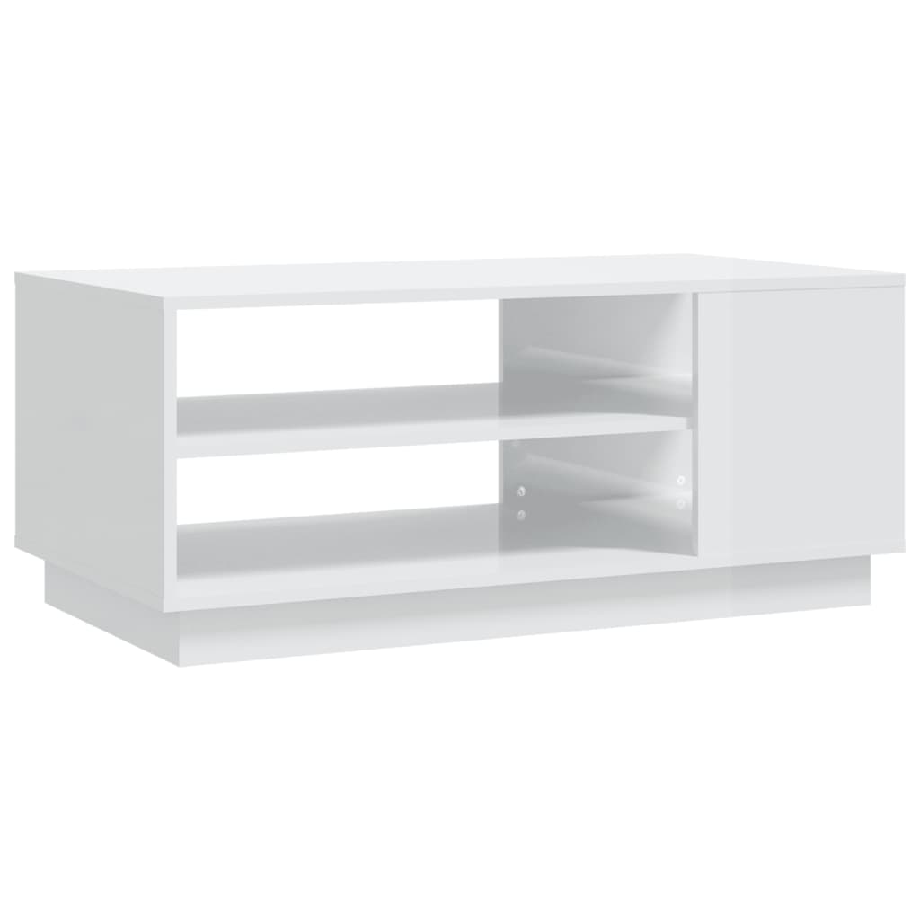 Couchtisch Hochglanz-Weiß 102x55x43 cm Holzwerkstoff