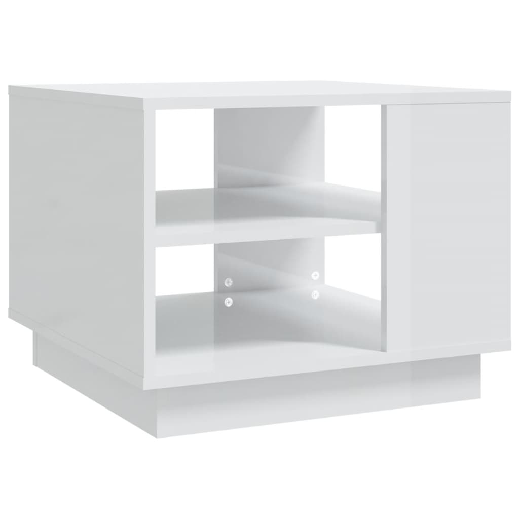 Couchtisch Hochglanz-Weiß 55x55x43 cm Holzwerkstoff