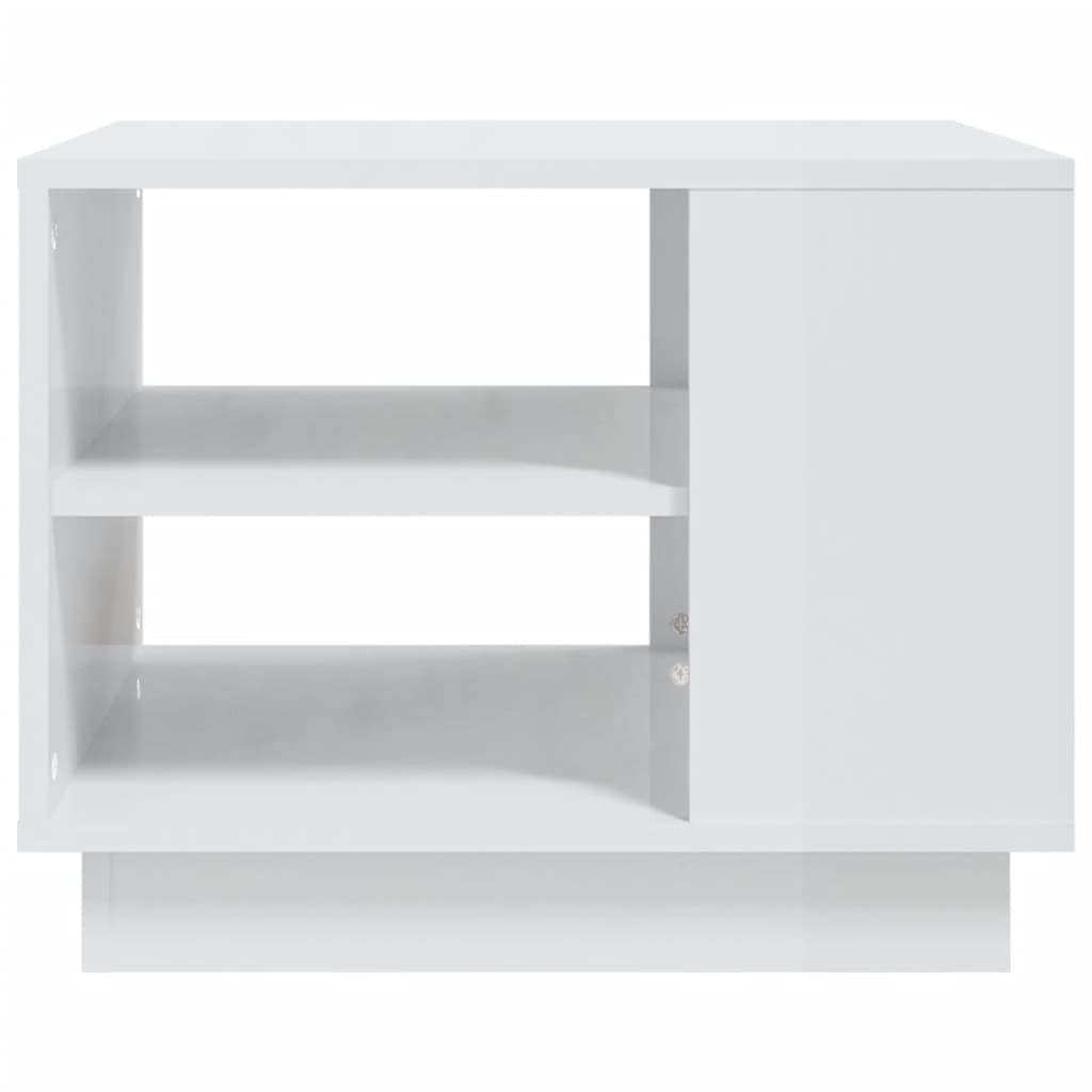 Couchtisch Hochglanz-Weiß 55x55x43 cm Holzwerkstoff