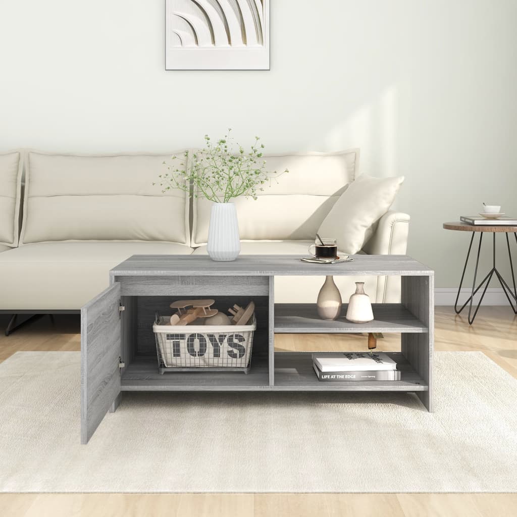 Couchtisch Grau Sonoma 102x50x45 cm Holzwerkstoff