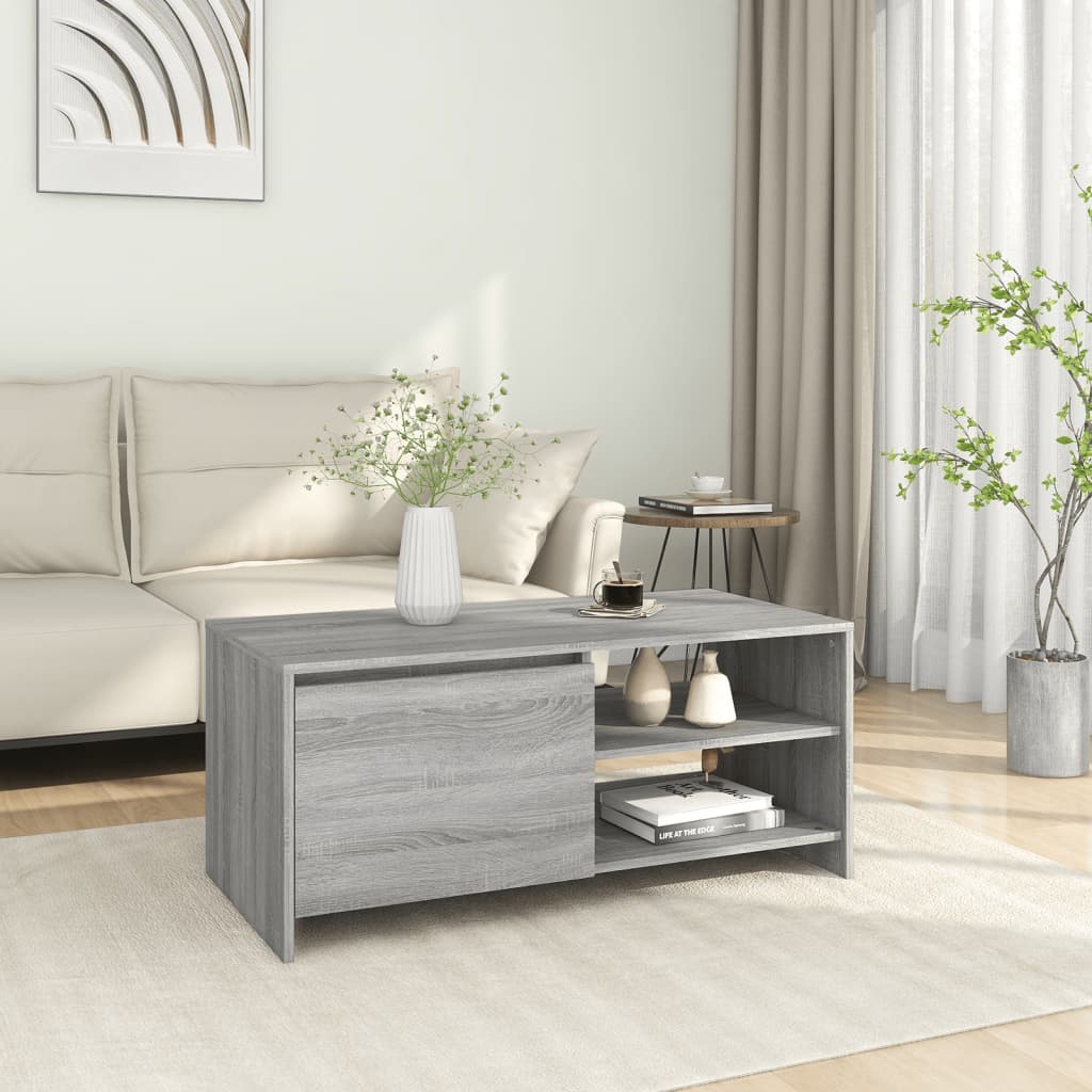 Couchtisch Grau Sonoma 102x50x45 cm Holzwerkstoff