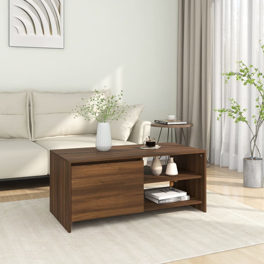 Couchtisch Braun Eichen-Optik 102x50x45 cm Holzwerkstoff
