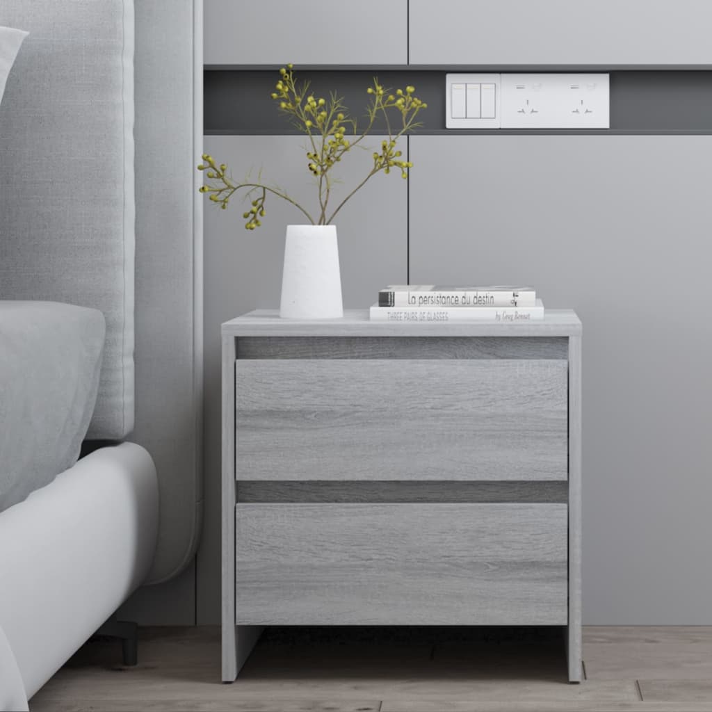 Nachttische 2 Stk. Grau Sonoma 45x34,5x44,5 cm Holzwerkstoff