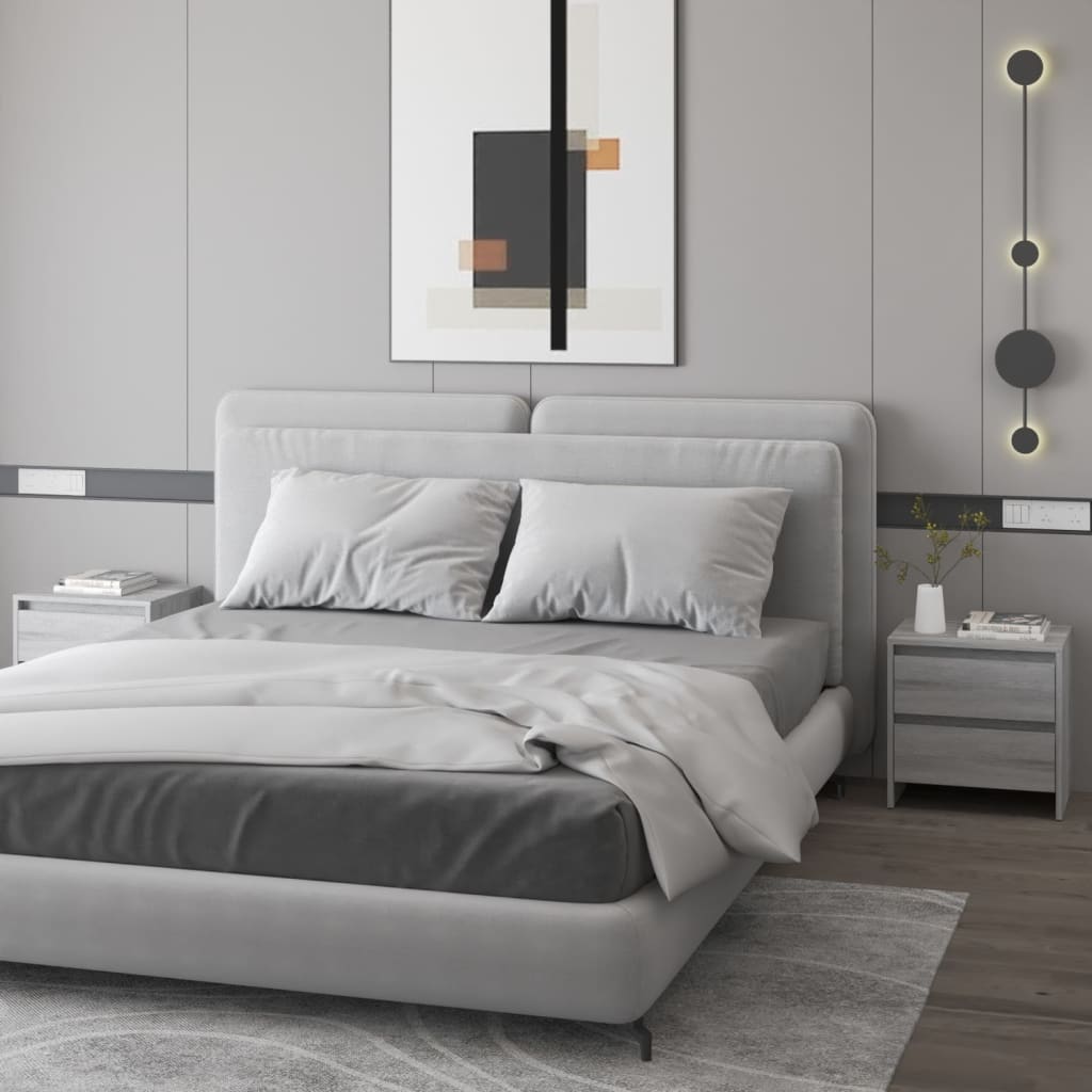 Nachttische 2 Stk. Grau Sonoma 45x34,5x44,5 cm Holzwerkstoff