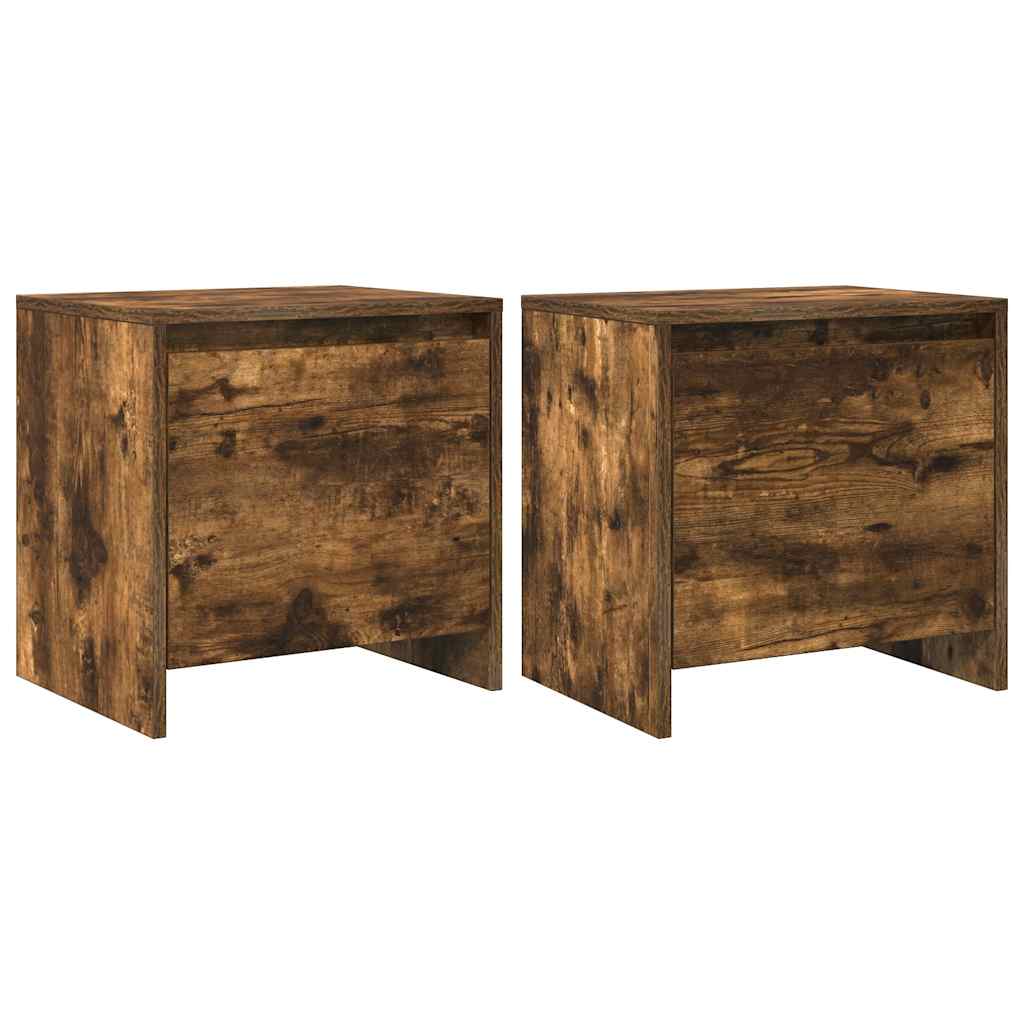 Nachttische 2 Stk. Räuchereiche 45x34x44,5 cm Holzwerkstoff