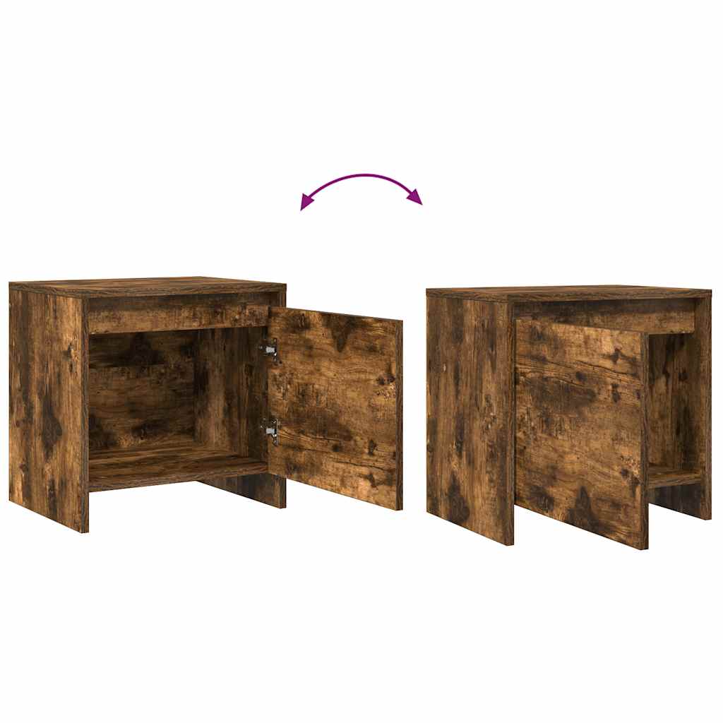 Nachttische 2 Stk. Räuchereiche 45x34x44,5 cm Holzwerkstoff