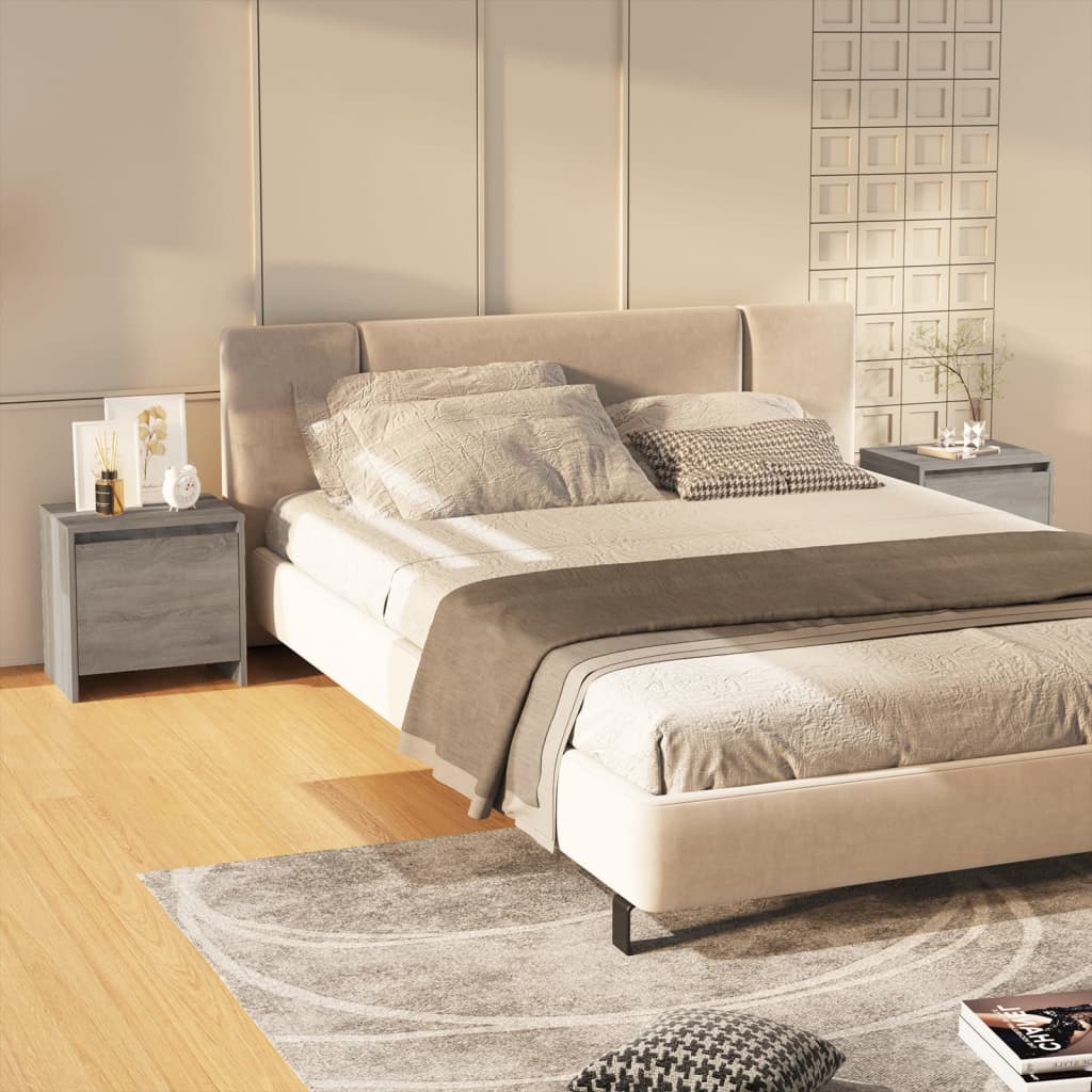 Nachttische 2 Stk. Grau Sonoma 45x34x44,5cm Holzwerkstoff