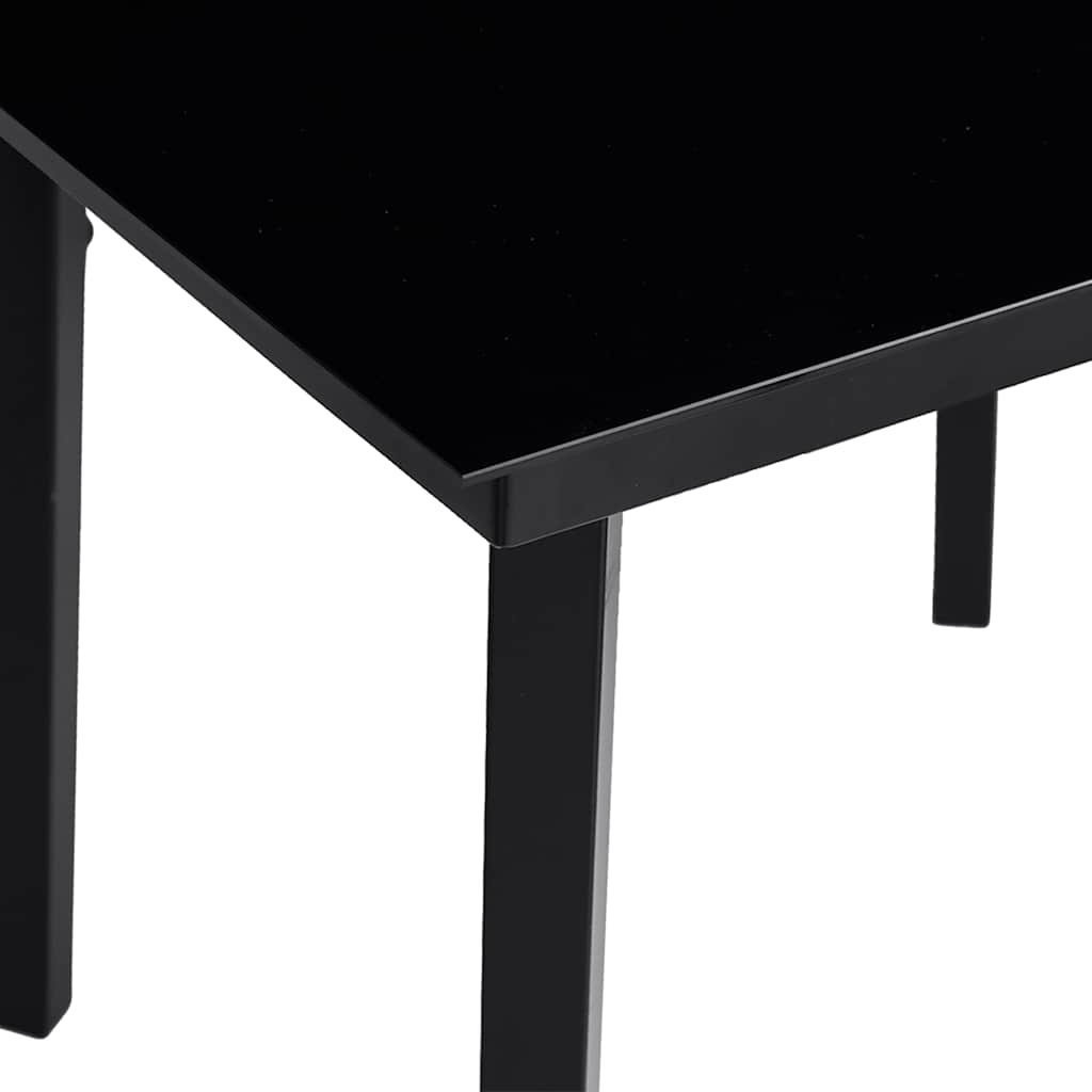 Garten-Esstisch Schwarz 80x80x74 cm Stahl und Glas