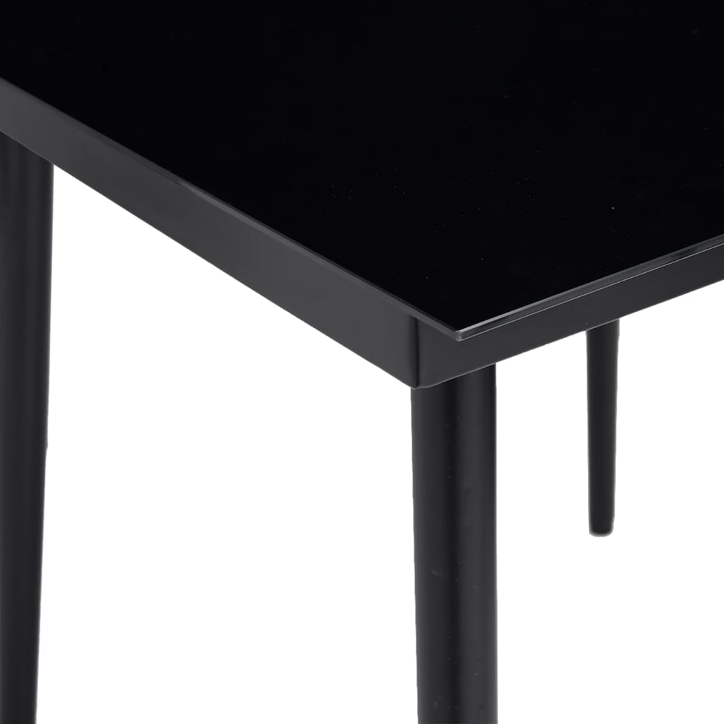 Garten-Esstisch Schwarz 140x70x74 cm Stahl und Glas