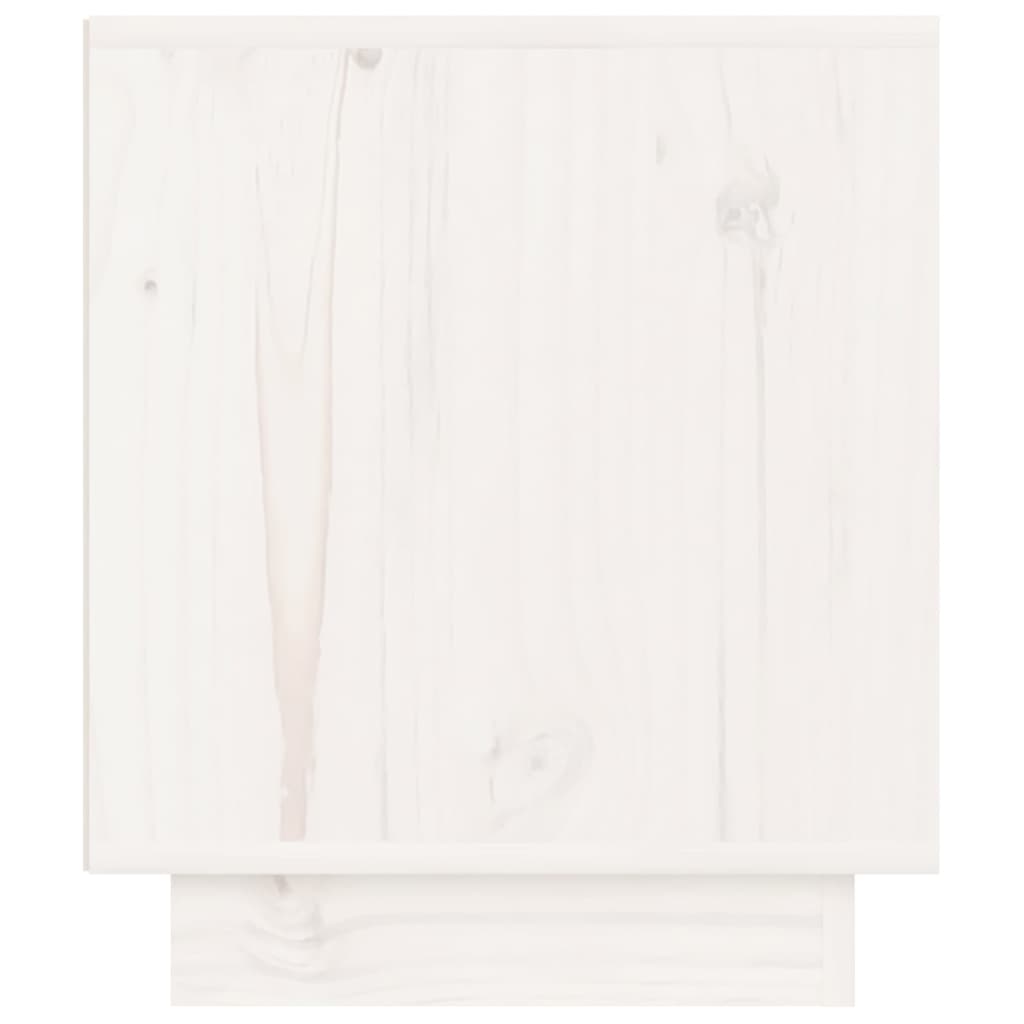 Nachttische 2 Stk. Weiß 40x34x40 cm Massivholz Kiefer