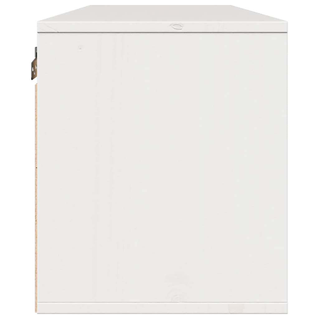 Wandschrank Weiß 100x30x35 cm Massivholz Kiefer