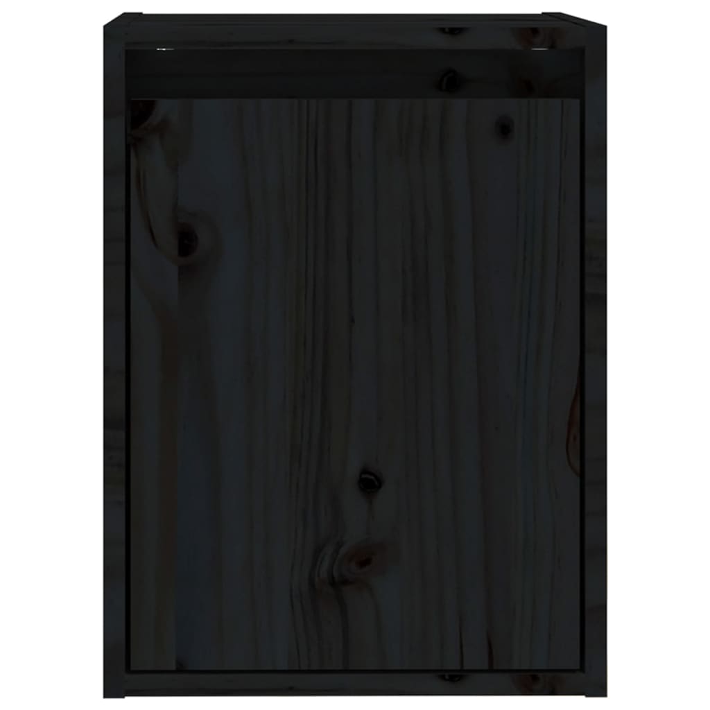 Wandschränke 2 Stk. Schwarz 30x30x40 cm Massivholz Kiefer