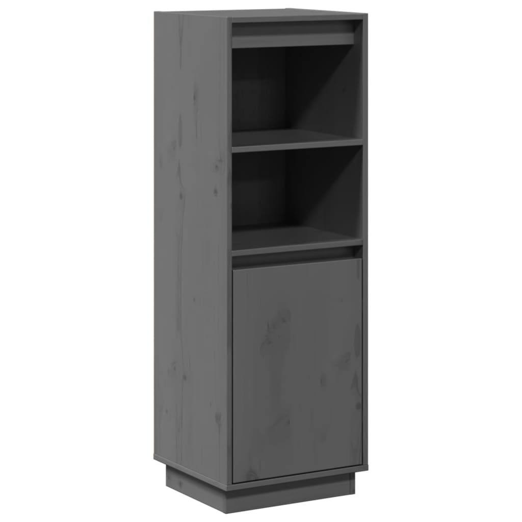 Highboard Grau 37x34x110 cm Massivholz Kiefer